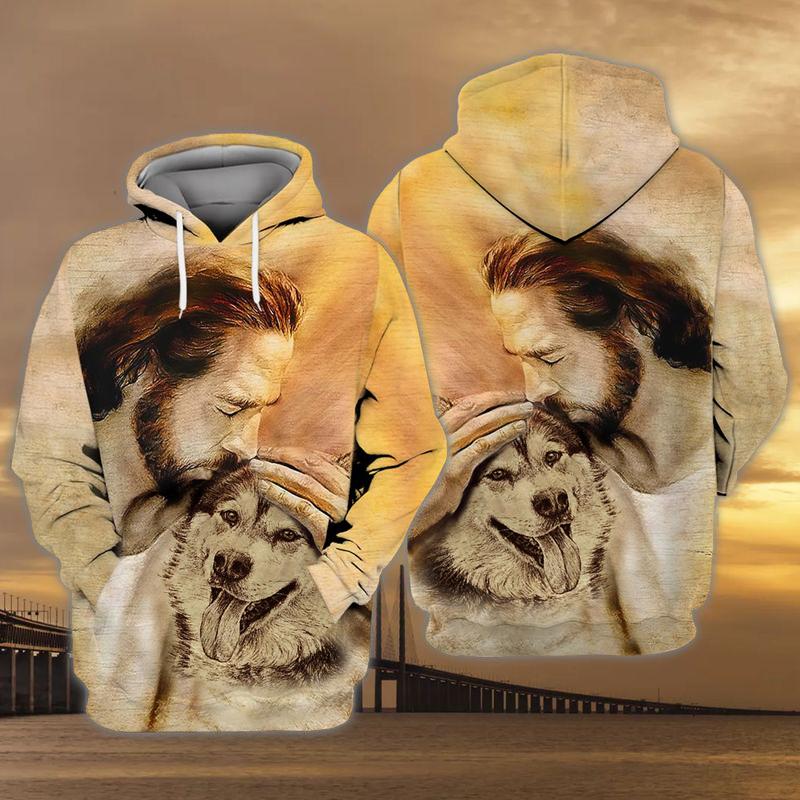 Alaskan Malamute Med Gud Unisex Hoodie