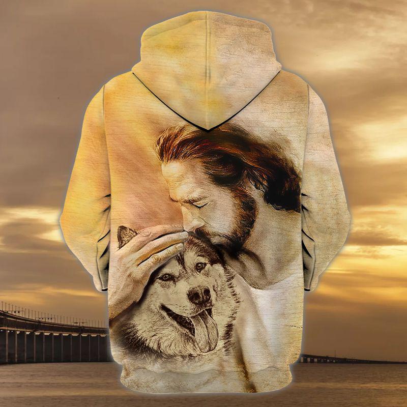 Alaskan Malamute Med Gud Unisex Hoodie