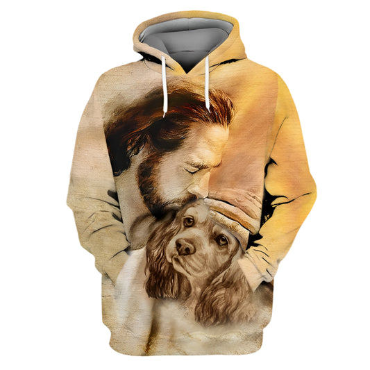 Amerikansk Cocker Spaniel Med Gud Unisex Hoodie