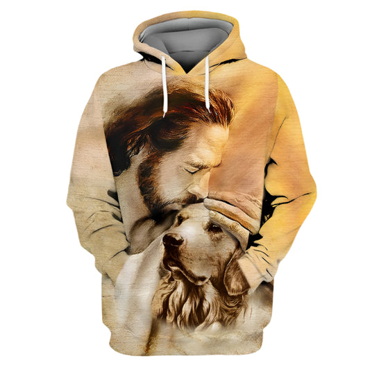 Golden Retriever Med Gud Unisex Hoodie