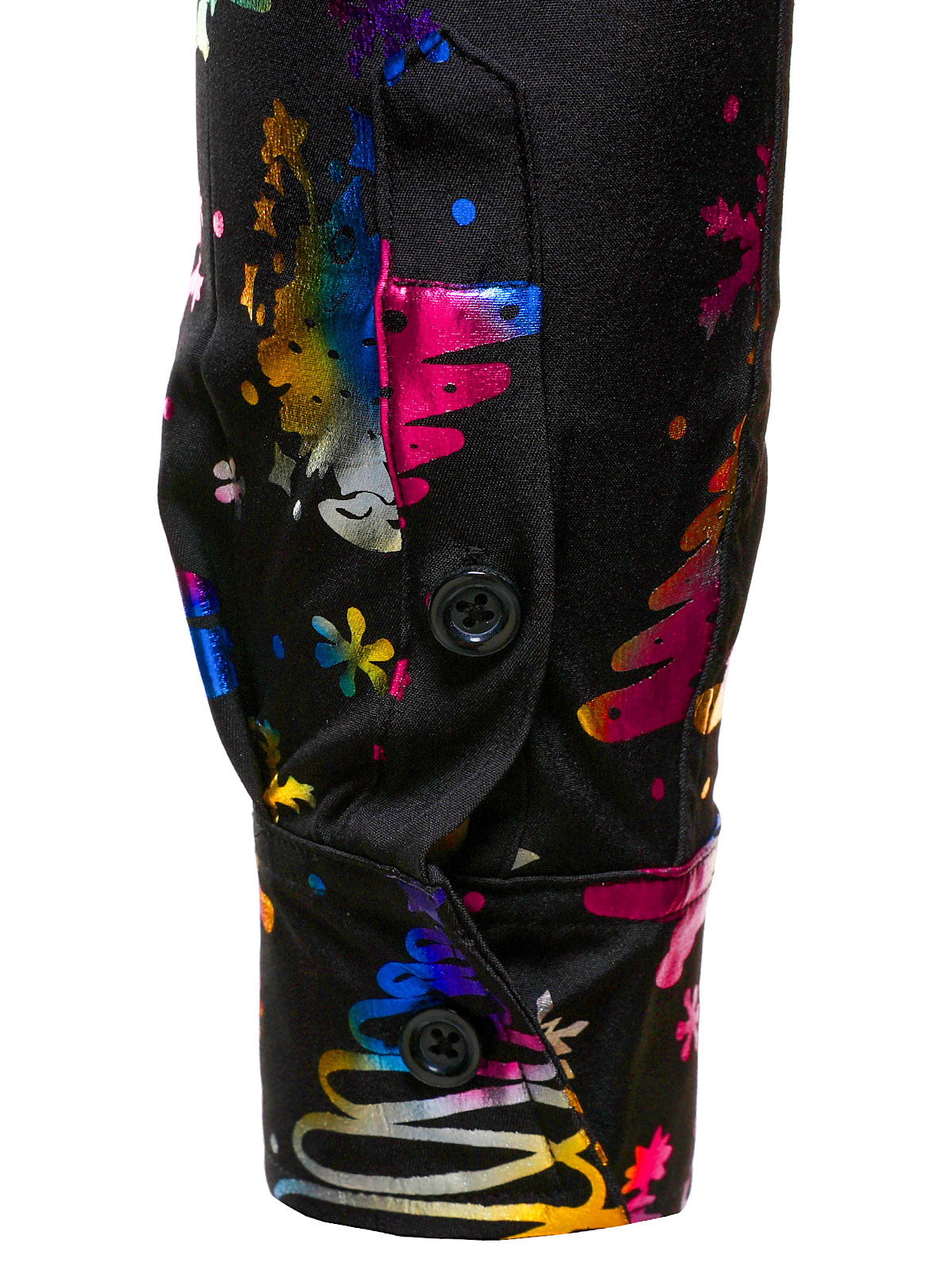 Herr Guldskjorta för Högtider Regular Fit Svart med Långa Ärmar