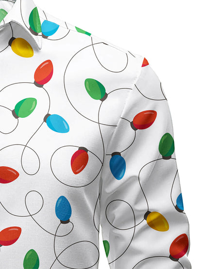 Herrskjorta med Långa Ärmar och Julbelysning