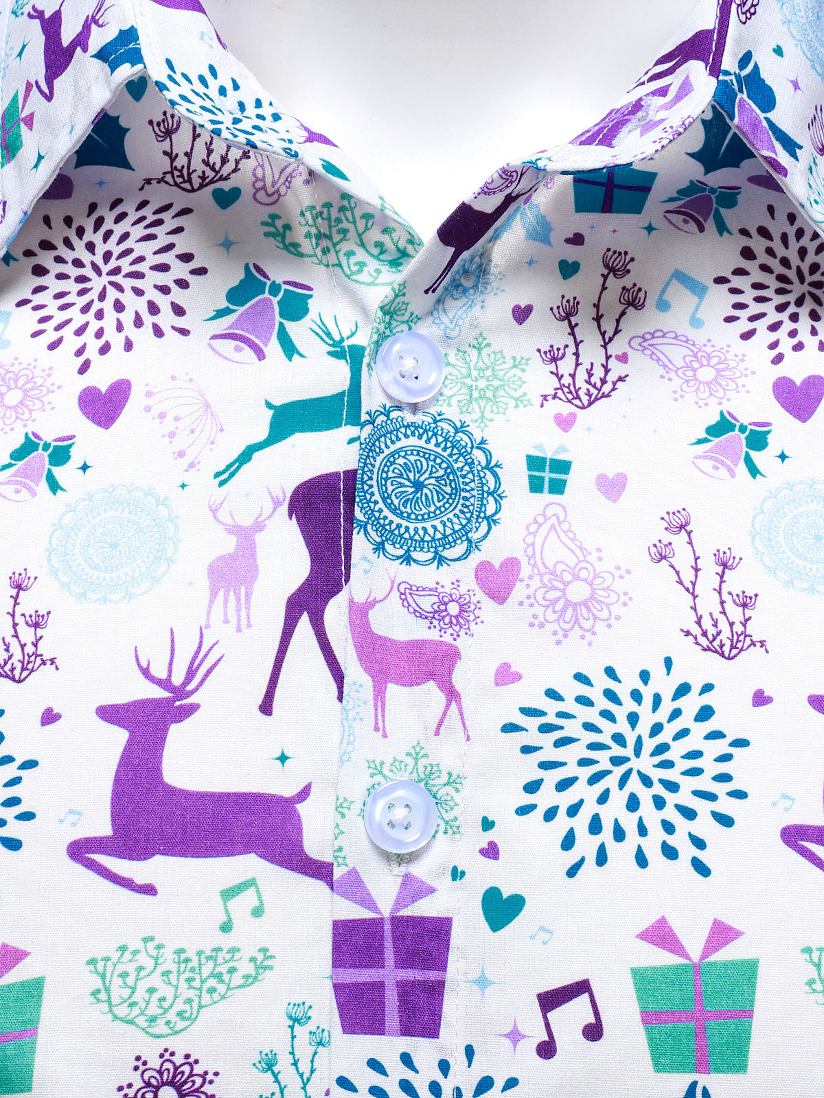 Herrskjorta med Renmotiv för Julen