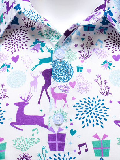 Herrskjorta med Renmotiv för Julen