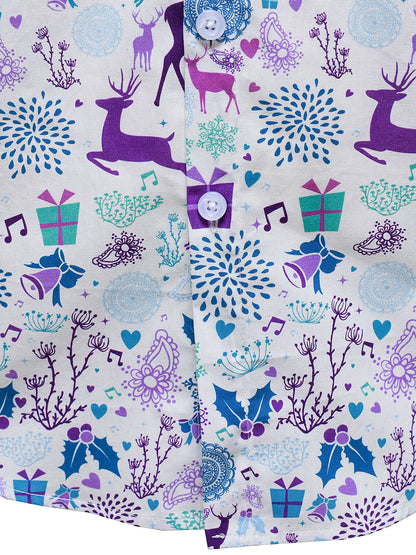 Herrskjorta med Renmotiv för Julen