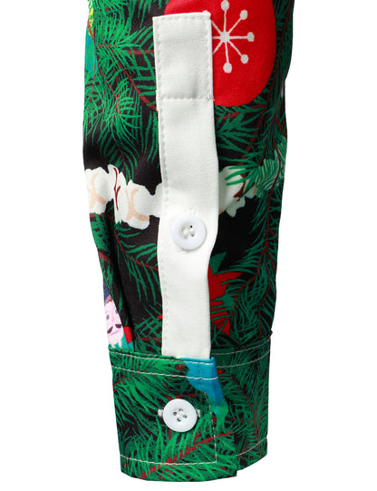 Herrskjorta med kamouflageprint Regular Fit Rolig temakostym med lång ärm