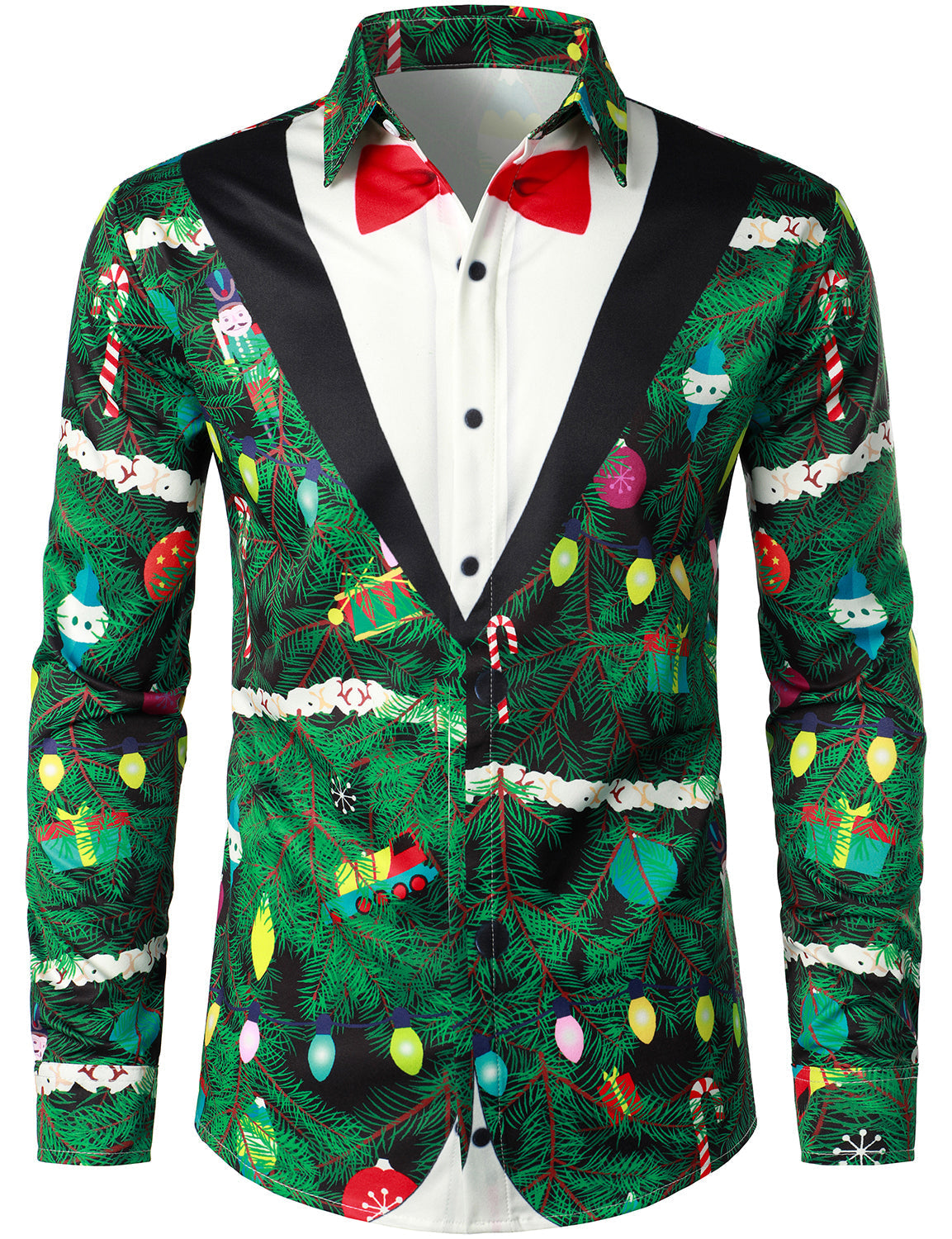 Herrskjorta med kamouflageprint Regular Fit Rolig temakostym med lång ärm