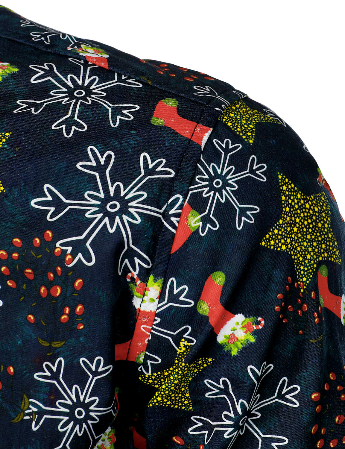 Herr Julskjorta med Långa Ärmar i Bomull