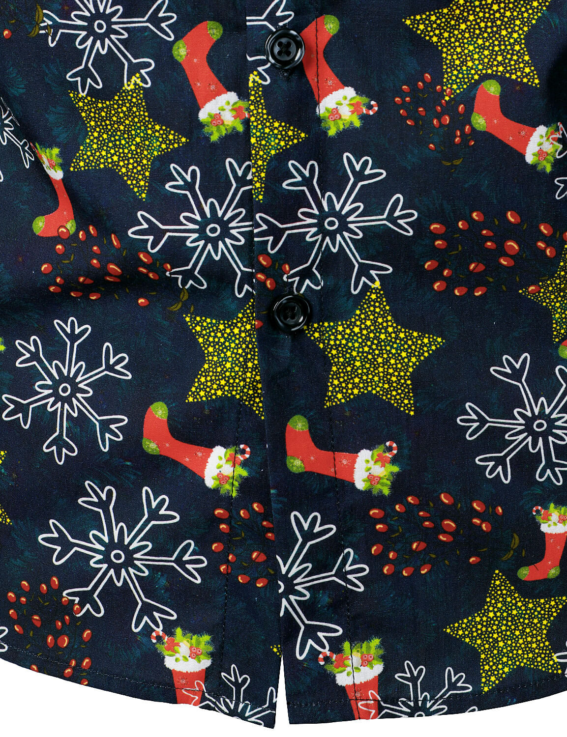 Herr Julskjorta med Långa Ärmar i Bomull