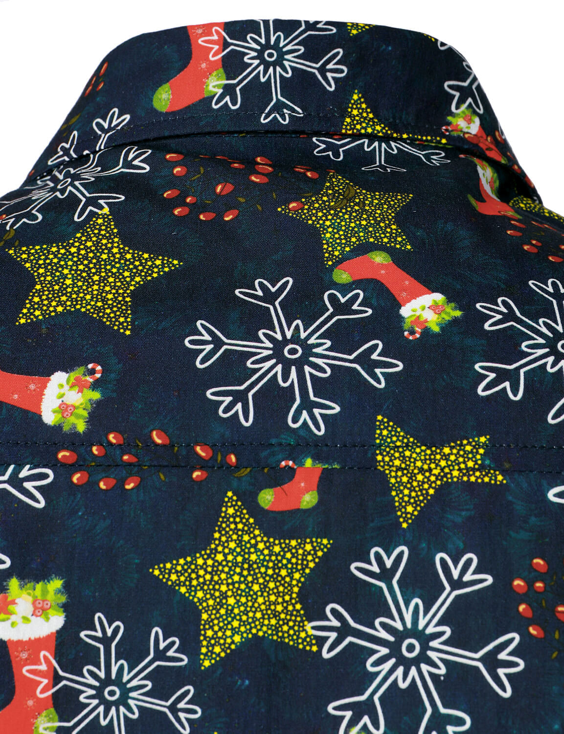 Herr Julskjorta med Långa Ärmar i Bomull