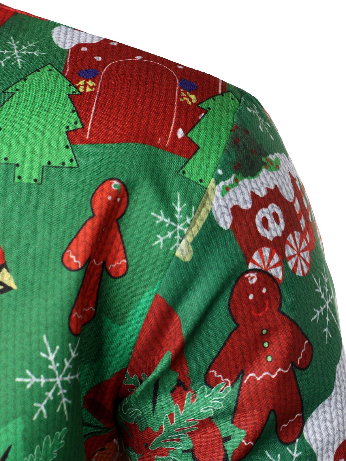 Herrens roliga klädsel för semester, fest, högtid, ful skjorta med långa ärmar