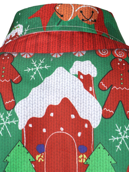 Herrens roliga klädsel för semester, fest, högtid, ful skjorta med långa ärmar