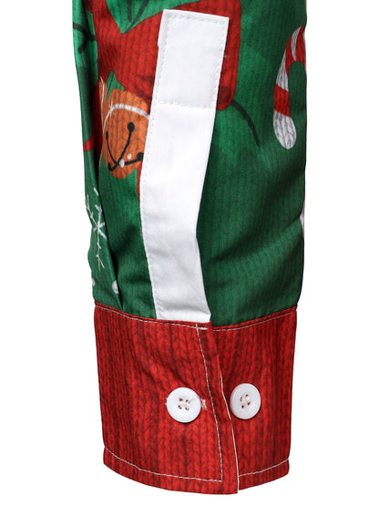 Herrens roliga klädsel för semester, fest, högtid, ful skjorta med långa ärmar