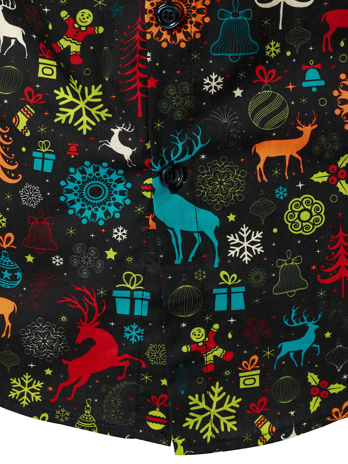 Mans Skrattande Julskjorta med Renar och Snöflingor med Långa Ärmar