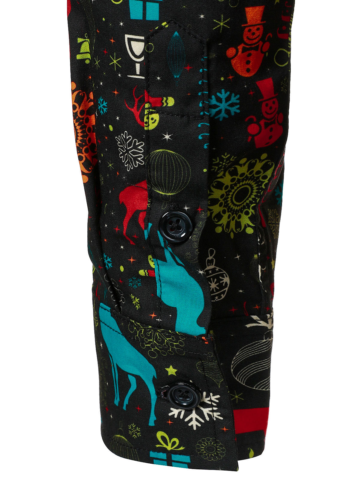 Mans Skrattande Julskjorta med Renar och Snöflingor med Långa Ärmar