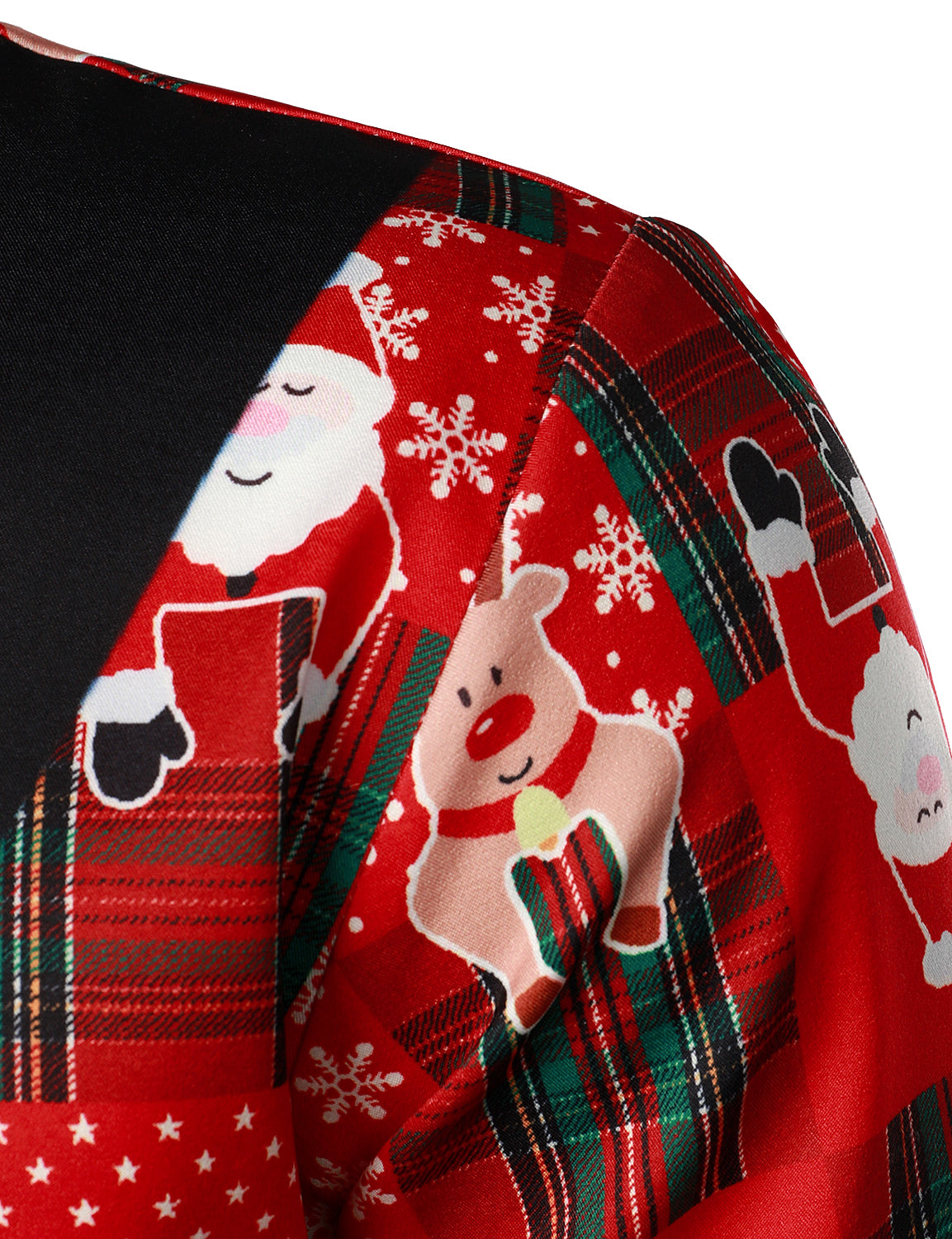 Herr Vintage Röd Tartan Julskjorta med Långa Ärmar