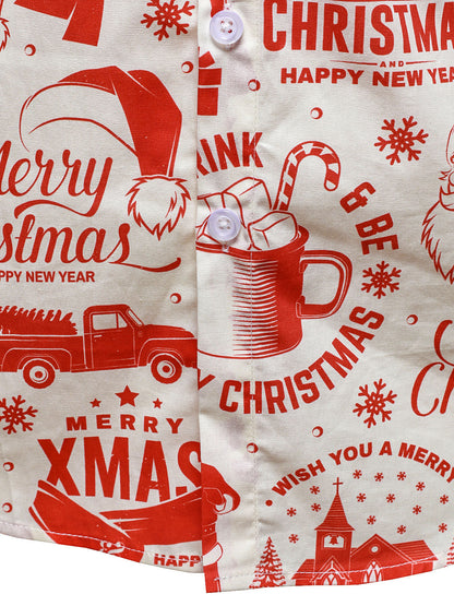 Herr jultröja i beige färg med rolig vintage design och långa ärmar