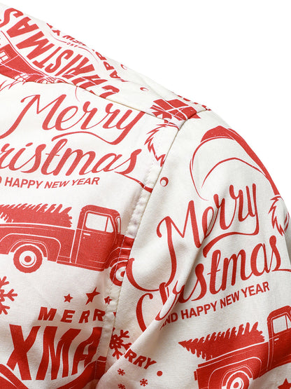 Herr jultröja i beige färg med rolig vintage design och långa ärmar