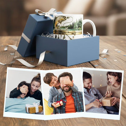 Keramisk kaffemugg med fiskmotiv