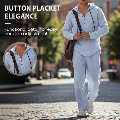 🔈🔈BEGRÄNSAT ERBJUDANDE - 50 % RABATT🔥Tvådelat set för män: löst sittande hoodie och byxor